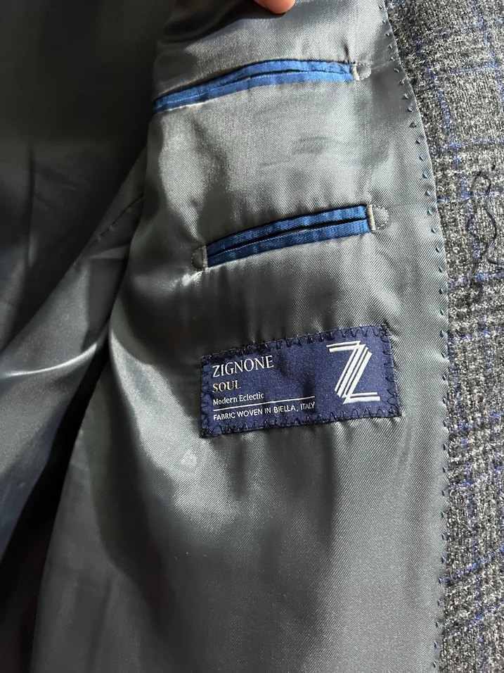 Abdullah Kiğılı Gri Ekose Desenli Erkek Takım Ceketi - Görsel 3