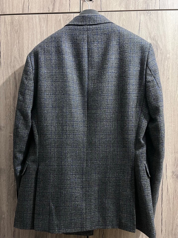 Abdullah Kiğılı Gri Ekose Desenli Erkek Takım Ceketi - Görsel 5