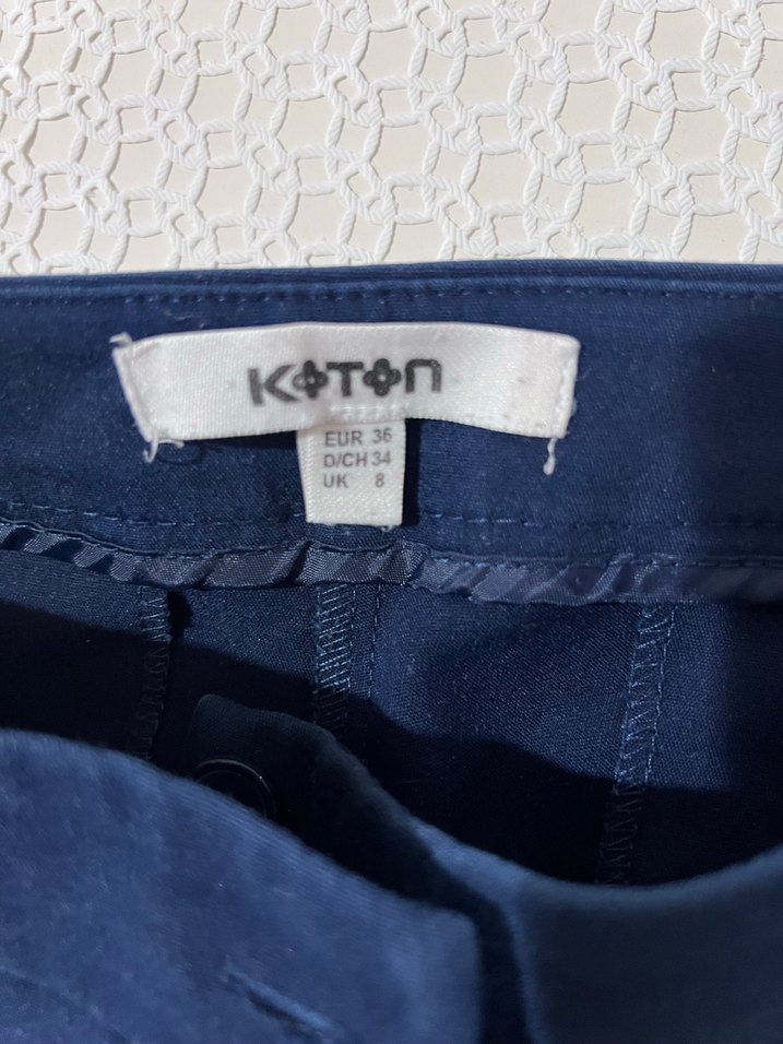 Mavi Kadın Kumaş Pantolon Velcro Detaylı - Görsel 3