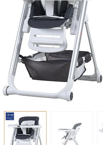 Prego mama mia Ayarlanabilir Gri-Beyaz Bebek Mama Sandalyesi - Görsel 3