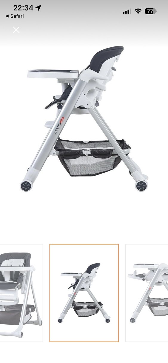 Prego mama mia Ayarlanabilir Gri-Beyaz Bebek Mama Sandalyesi - Görsel 4