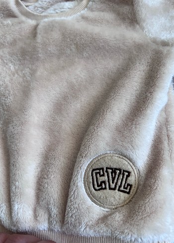 Bebek Kız Peluş Bej Uzun Kollu Takım - Görsel 4