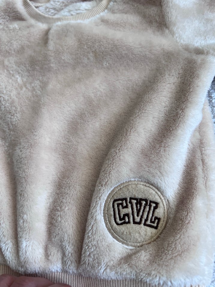 Bebek Kız Peluş Bej Uzun Kollu Takım - Görsel 4