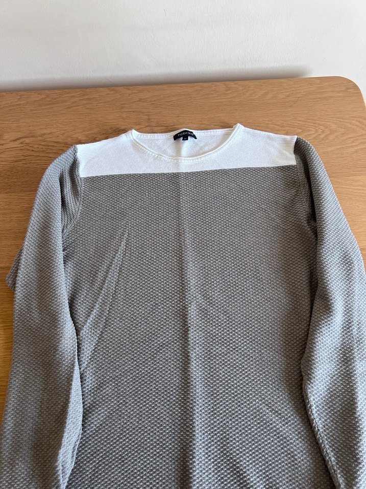 Gri Erkek Örgü Pamuklu Sweatshirt - Görsel 3