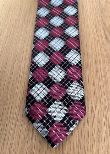 Bordo Ekose Desenli Erkek Kravat - Görsel 2