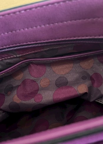 Mor Nakışlı Kadın Deri Çanta - Görsel 5