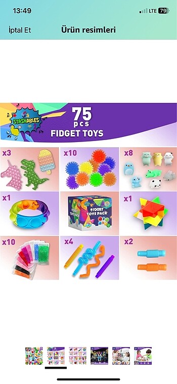 Diğer 75 parça fidget oyuncak seti
