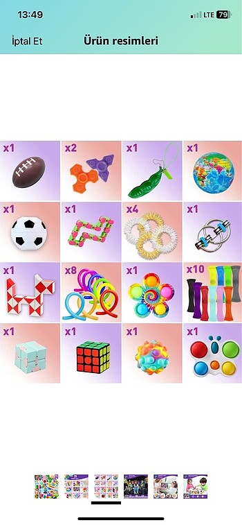  Beden 75 parça fidget oyuncak seti