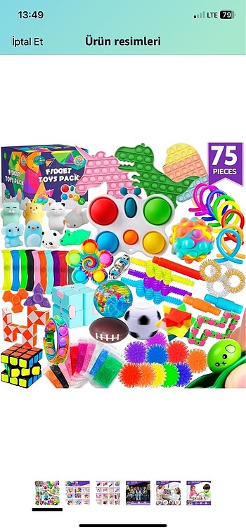 75 parça fidget oyuncak seti