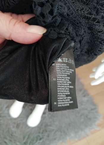 H&M SİYAH DANTEL MİNİ ELBİSE - Görsel 6