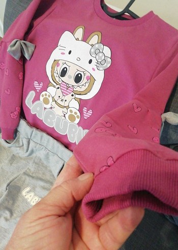 LABUBU BASKILI 8_9 YAŞ EŞOFMAN TAKIM - Görsel 4