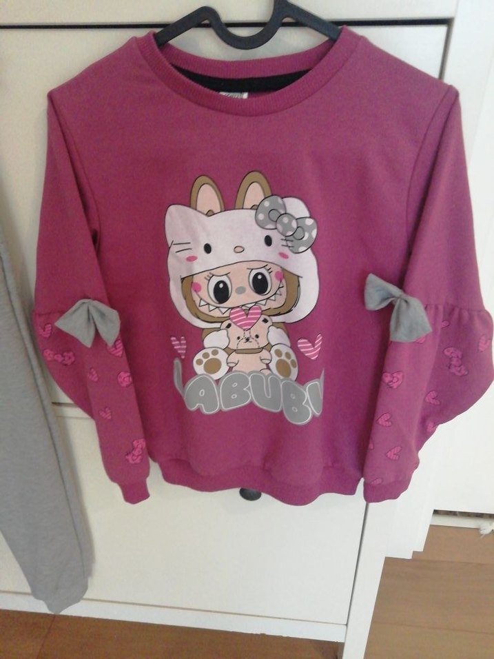 LABUBU BASKILI 8_9 YAŞ EŞOFMAN TAKIM - Görsel 2