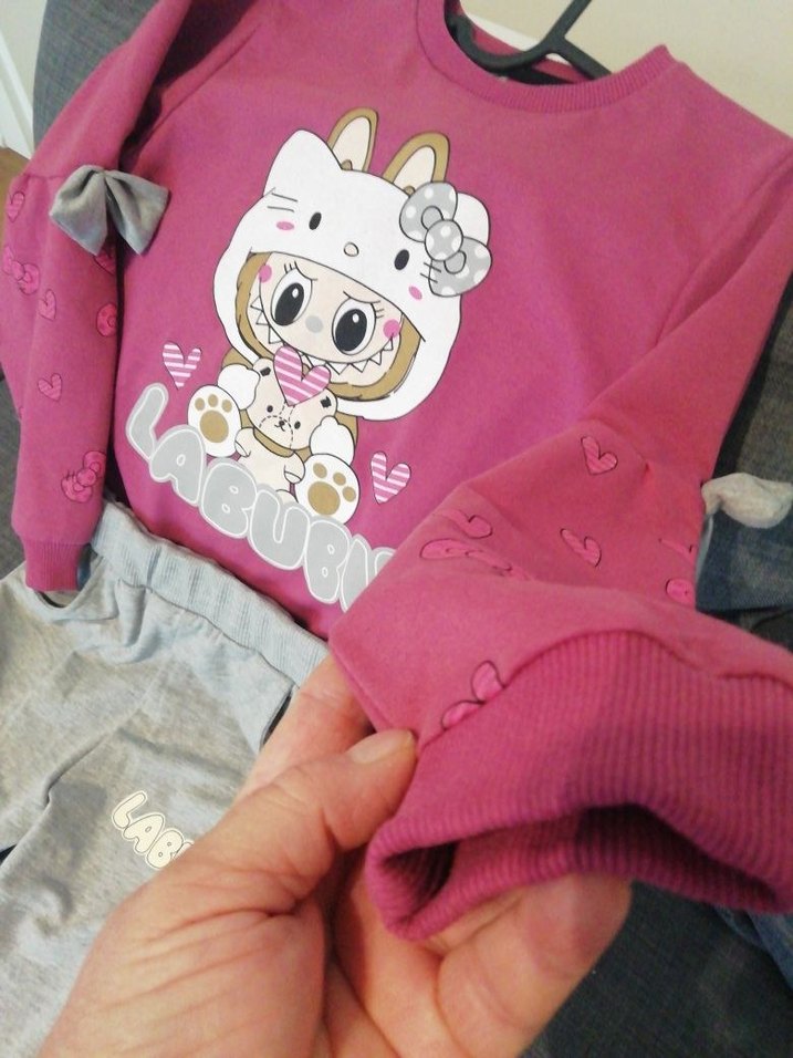 LABUBU BASKILI 8_9 YAŞ EŞOFMAN TAKIM - Görsel 4