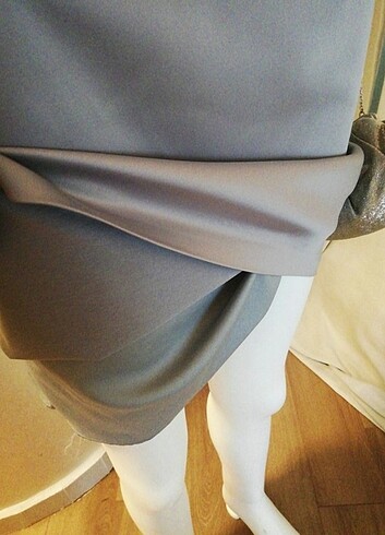 ZAHARAS BOUTIQUE GRİ ABİYE ELBİSE  - Görsel 7