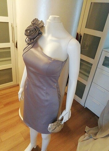 ZAHARAS BOUTIQUE GRİ ABİYE ELBİSE  - Görsel 8