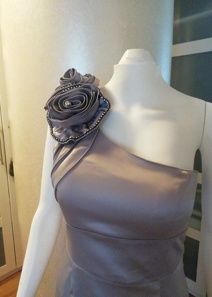 ZAHARAS BOUTIQUE GRİ ABİYE ELBİSE  - Görsel 4