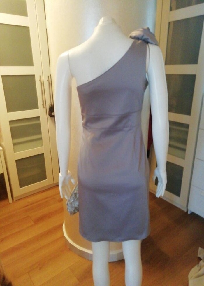 ZAHARAS BOUTIQUE GRİ ABİYE ELBİSE  - Görsel 5