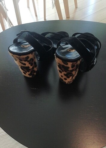 Bambi BAMBİ SÜET LEOPAR TOPUKLU AYAKKABI