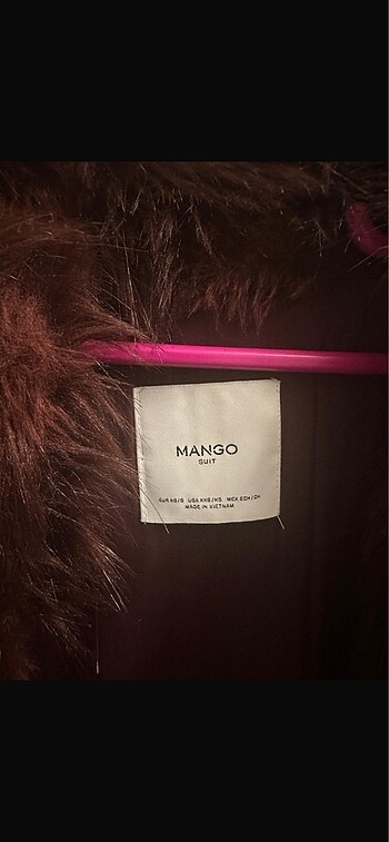 xs Beden bordo Renk Mango Kürk