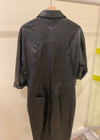 Deri Siyah Kemerli Midi Tulum - Görsel 2