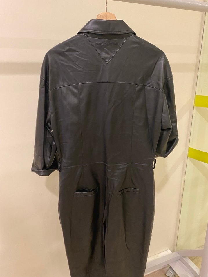 Deri Siyah Kemerli Midi Tulum - Görsel 2