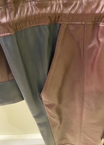 Kahverengi Deri Kadın Tulum - Sokak Stili - Görsel 7