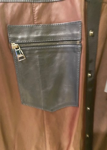 Kahverengi Deri Kadın Tulum - Sokak Stili - Görsel 3