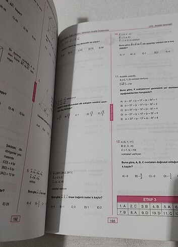 LYS ODTÜ yayıncılık analitik geometri soru bankası