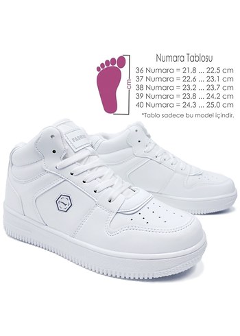 Lmb2110 Bilekli Sneaker Genç Çocuk/ Bayan Spor Ayakkabı Beyaz - Görsel 2