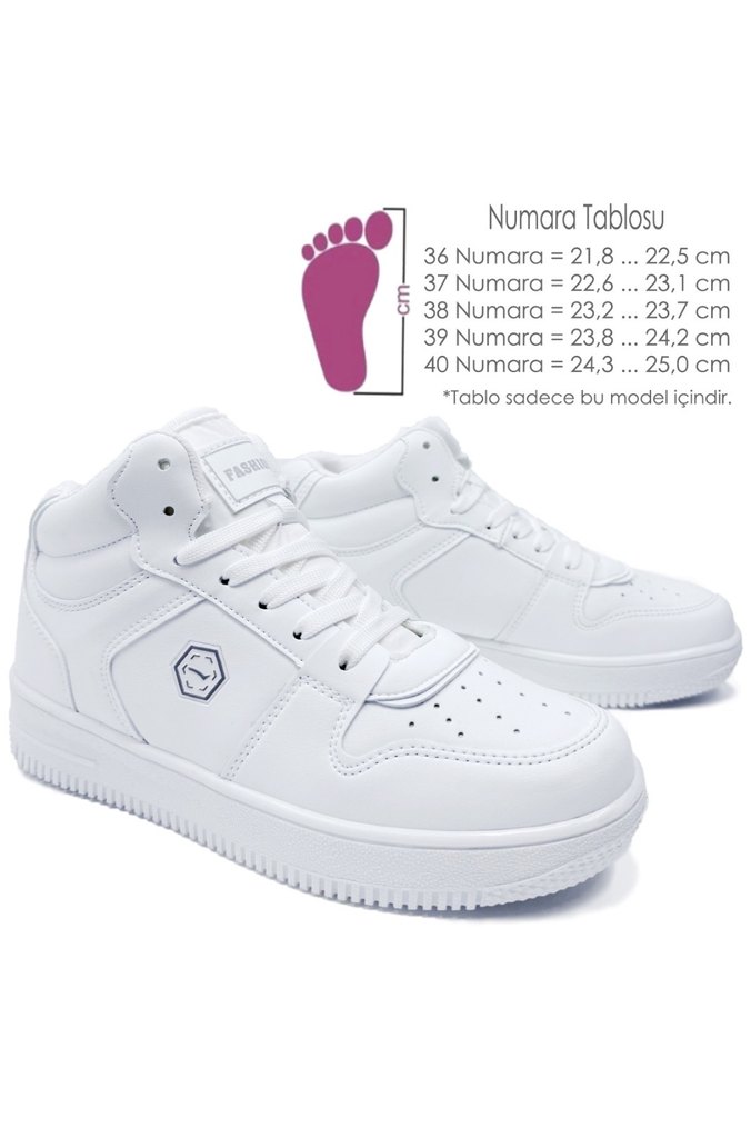 Lmb2110 Bilekli Sneaker Genç Çocuk/ Bayan Spor Ayakkabı Beyaz - Görsel 2