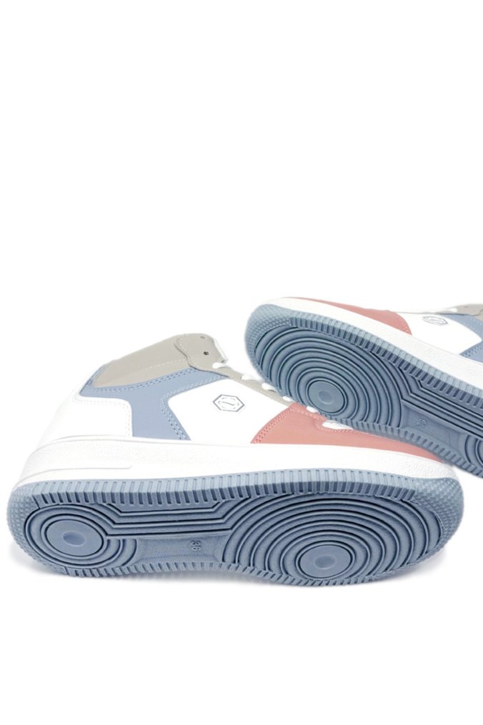 Lm2110 Bilekli Sneaker Genç Çocuk Spor Ayakkabı Mavi Pudra Pembe - Görsel 4