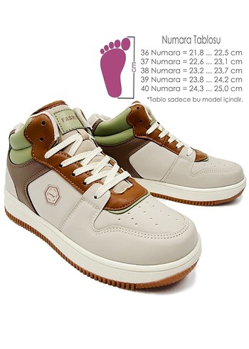 Lmb2110 Bilekli Sneaker Genç Çocuk Spor Ayakkabı Kahverengi Bej - Görsel 2