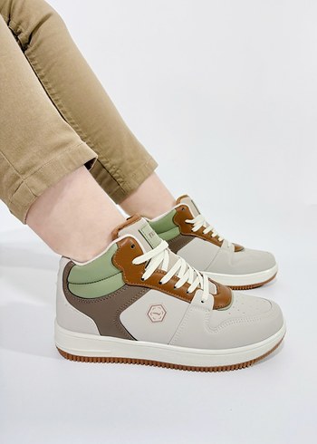 Lmb2110 Bilekli Sneaker Genç Çocuk Spor Ayakkabı Kahverengi Bej - Görsel 3