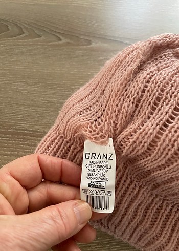 Pembe Bohem Örgü Kadın Bere - Görsel 4