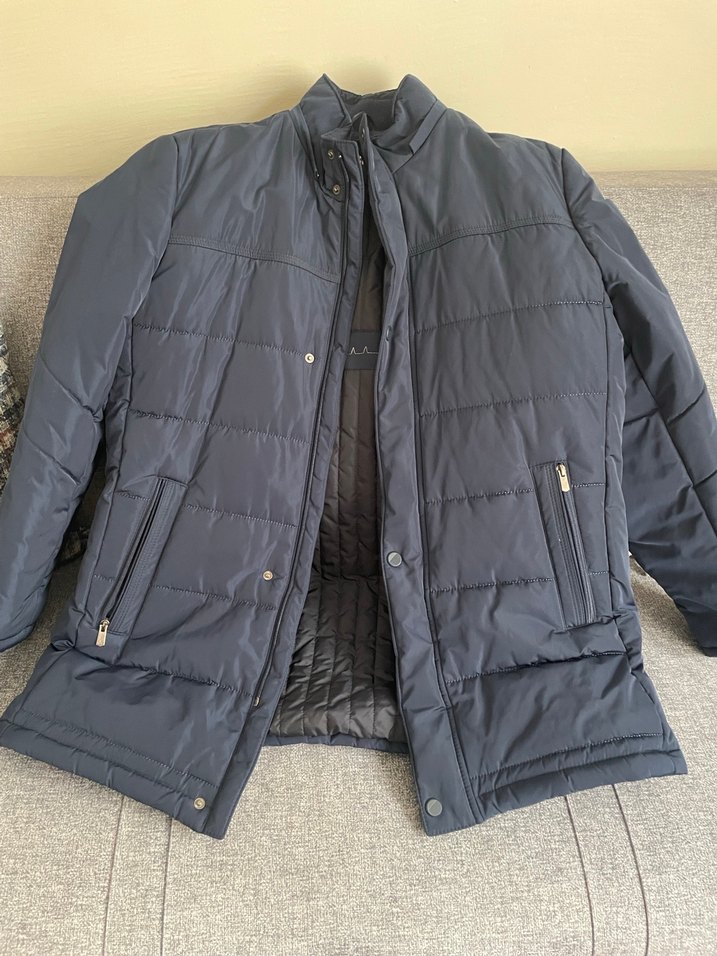 Düğmeli Lacivert Midi Erkek Kaban - Görsel 3