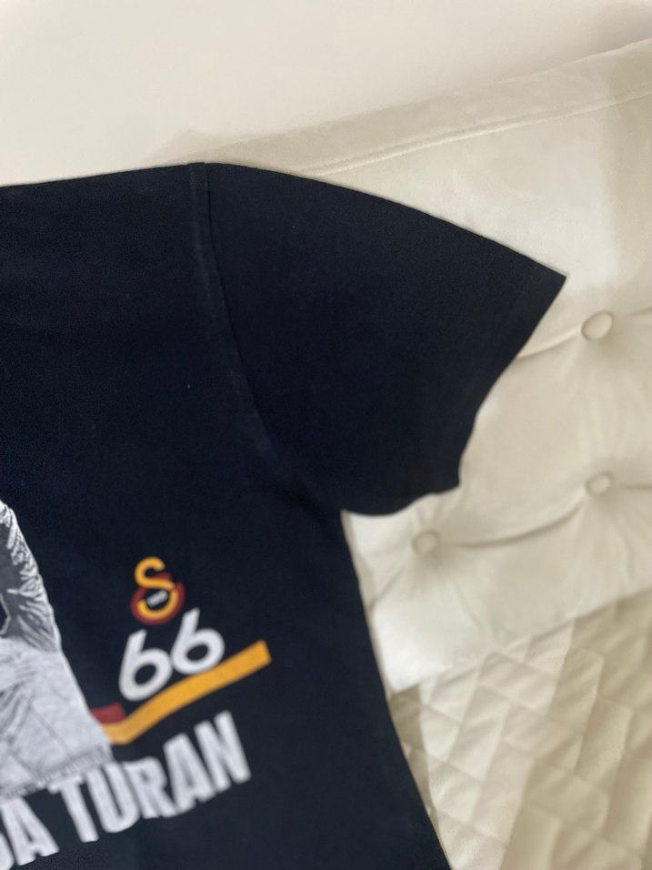 Erkek Siyah Galatasaray Baskılı Pamuk Tişört - Görsel 3