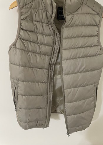 Erkek Bej Yüksek Yakalı şişme Yelek - Görsel 3