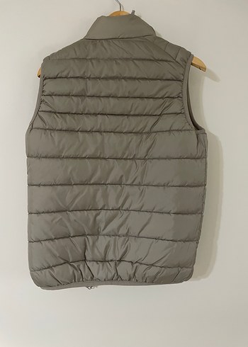 Erkek Bej Yüksek Yakalı şişme Yelek - Görsel 6