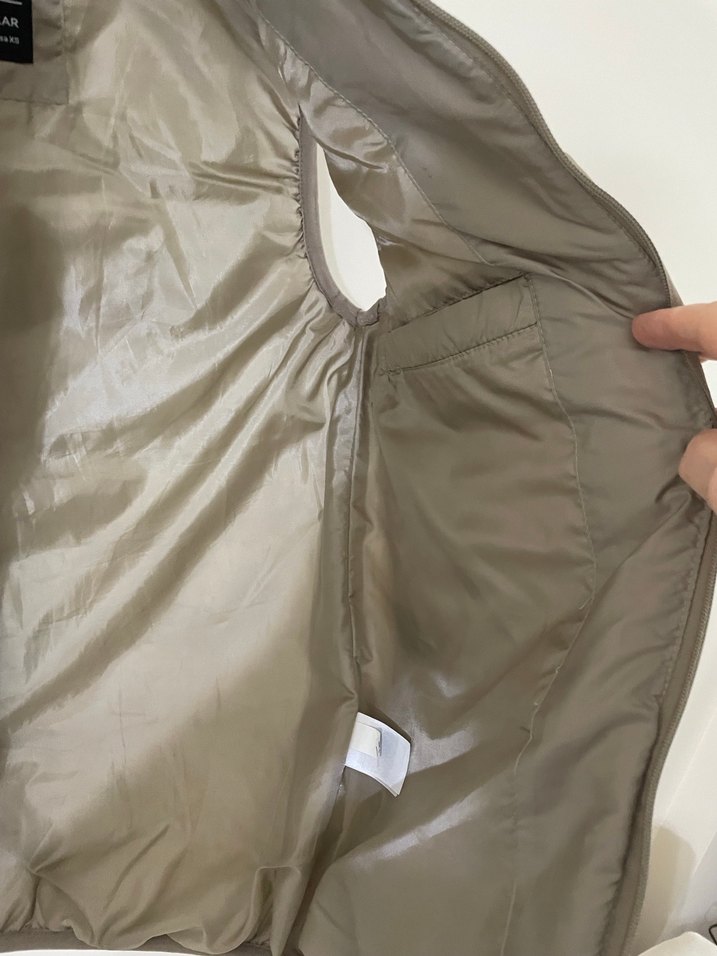 Erkek Bej Yüksek Yakalı şişme  Yelek - Görsel 5