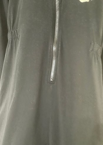 Kadın Siyah Goth Fermuarlı Tulum - Görsel 6