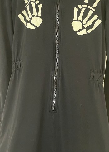 Kadın Siyah Goth Fermuarlı Tulum - Görsel 7