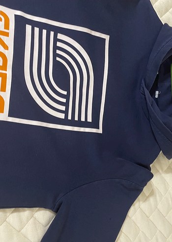 Lacivert Kapüşonlu Baskılı Sweatshirt - Görsel 6