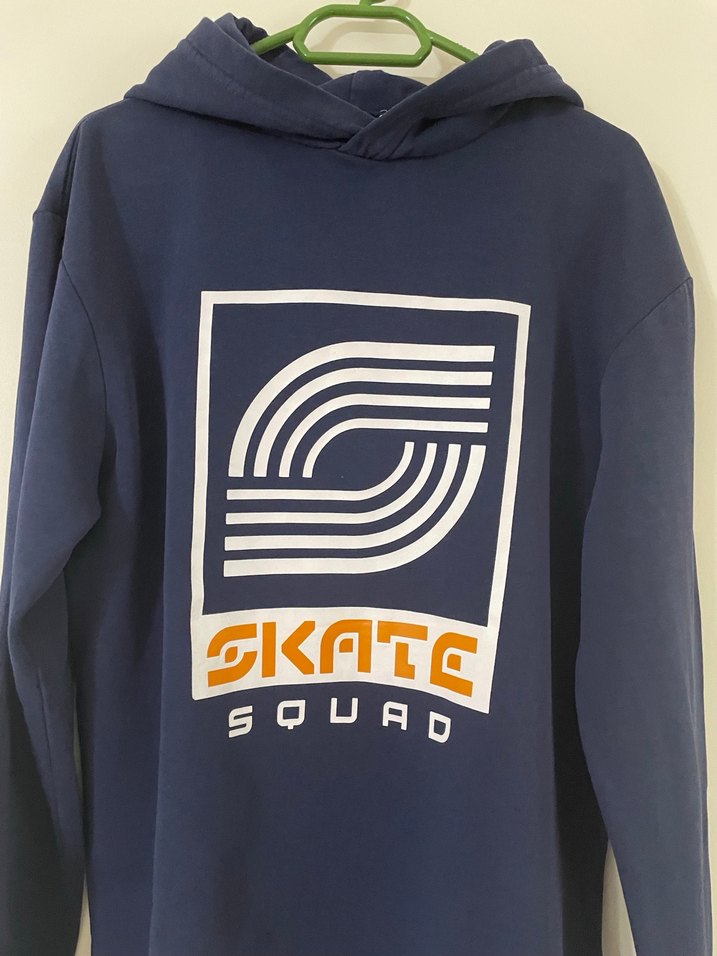 Lacivert Kapüşonlu Baskılı Sweatshirt - Görsel 2