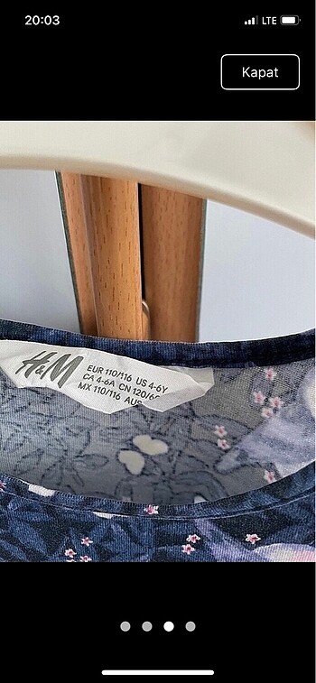 6 Yaş Beden H&M 5-6 YAŞ KIZ ÇOCUĞU ELBİSE