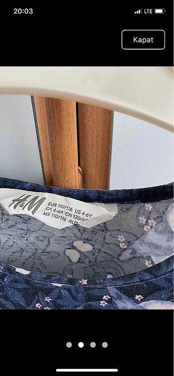 H&M H&M 5-6 YAŞ KIZ ÇOCUĞU ELBİSE