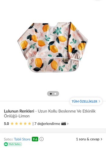 Pastel Sarı Desenli Bebek Önlüğü - Görsel 3