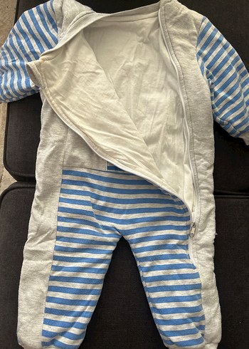 Gri Baskılı Fermuarlı Erkek Bebek Tulum - Görsel 4