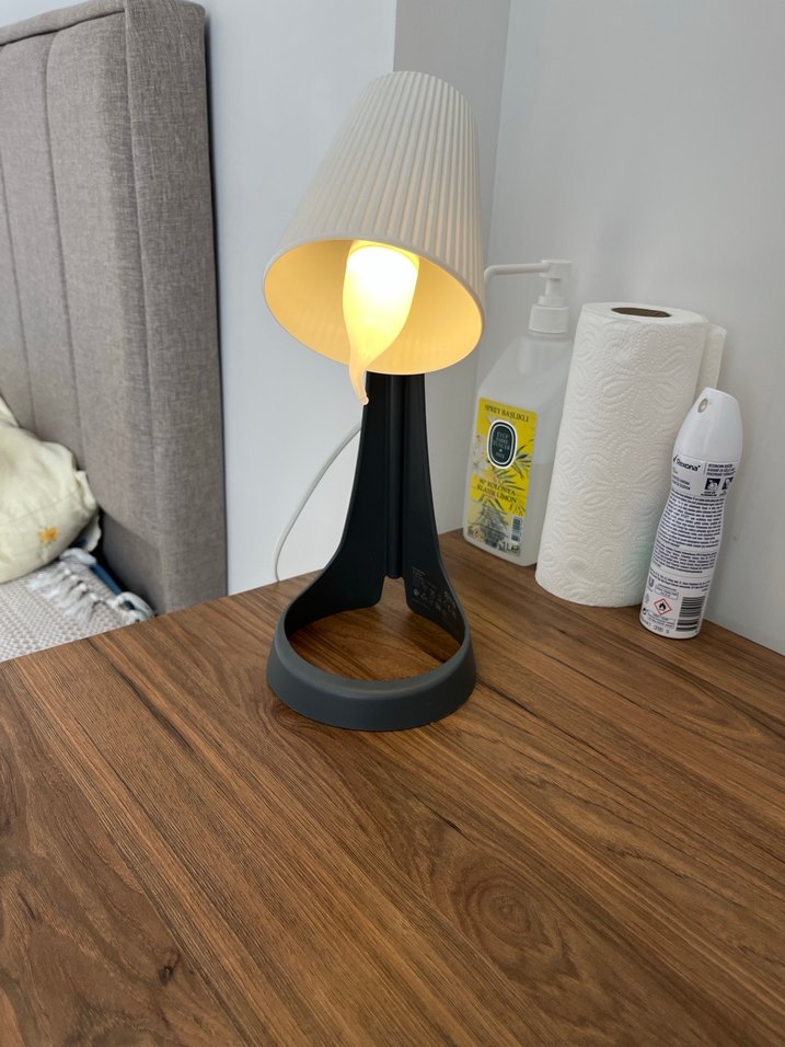 Bej Abajur Siyah Ayaklı - Görsel 5