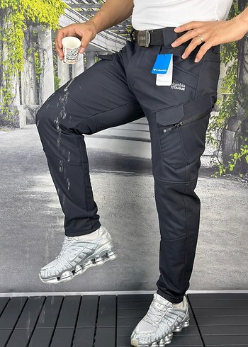 Erkek Siyah Kamuflaj Kemerli Spor Pantolon