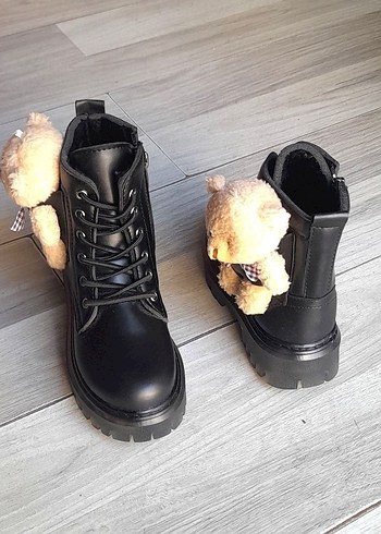 Diğer Kız Çocuk Siyah Punk Tarzı Botlar